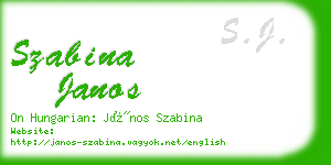 szabina janos business card